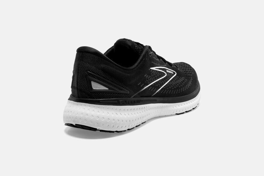 Brooks Glycerin 19 Road Running Shoes Womens - Black/White - HLDXG-2346